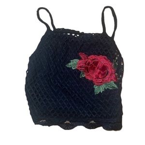 Rose Fishnet Back Tank Top | Seduction